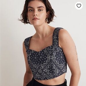 Madewell Quilted sweetheart crop top